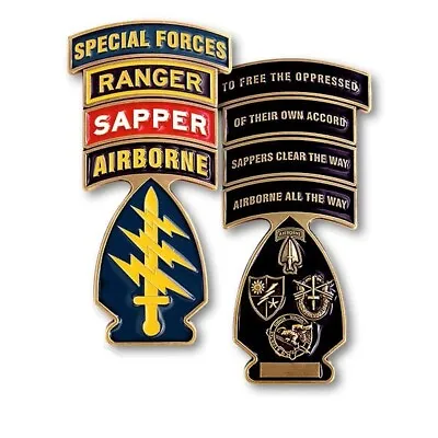 Special Forces Ranger Sapper Airborne 3.5  Medallion  Challenge Coin • $39.99