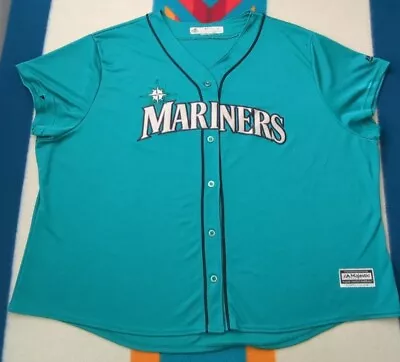 Seattle Mariners Blank Stitched Jersey Teal Majestic 4XL • $39.91