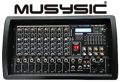 PROFESSIONAL 8 CHANNEL 4500W POWER MIXER With Bluetooth/USB/SD Function MU-MX800 • $249.99