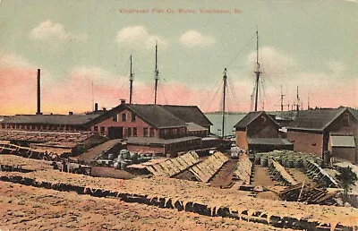 Fish Co. Works Vinalhaven Maine ME Boats 1909 Postcard • $7.95