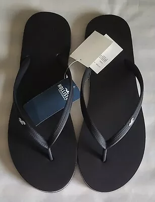 Hollister Women's Logo Flip Flop/ Sandal Black Size 9/10 New With Tags • £15.56