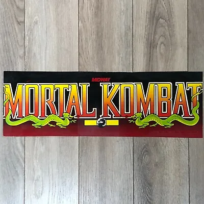 Original 1992 Midway Mortal Kombat Arcade Cabinet Marquee Header Sign Poster • $39.99