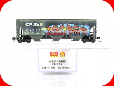 N Scale **CP RAIL** Weathered & Graffiti Hopper #387747 -- Micro Trains 09644060 • $49.99