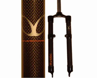 EXotic Lightweight Rigid Carbon XC 26in MTB Fork Disc & V Brake Mounts 465mm • $203.29