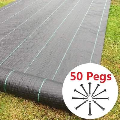 £106.99 • Buy Heavy Duty Weed Control Fabric Membrane Garden Ground Cover Sheet With 50 PEGS