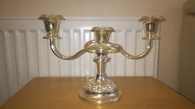 Ianthe Silver Plated Vintage Pedestal Triple Candelabra Made In England • £24.99