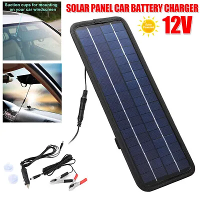 5W Solar Panel 12 Volt Trickle Battery Charger For Car Van Caravan Boat Kit UK • £16.39