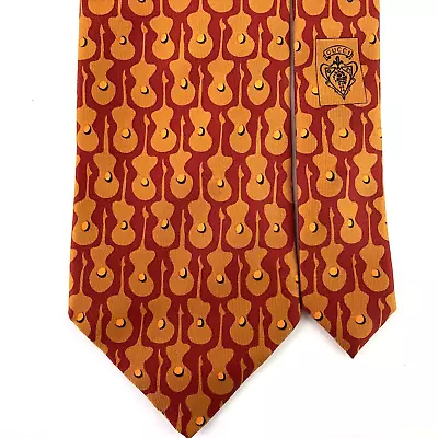 Gucci Necktie 100% Silk Guitar All Over Print Music Instrument Made In Italy • $79.99