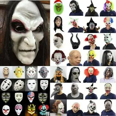 Scary Halloween Mask Latex Bloody Zombie Clown Party Fancy Dress Face Costume • £7.21