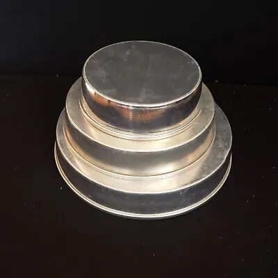 Vintage Mirro VITALITY Round Aluminum 3 Tier Cake Pans Set 9  7.5  And 5.5  • $14.95