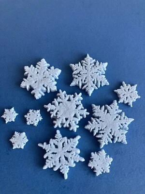 £3.70 • Buy Edible Set 10 X Snowflakes Sugarpaste Cake Decoration Fondant