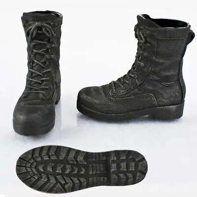 Pair Of Black Military Boots For 12 Inch 1/6th Scale Figures • $14.99