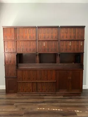 Antique Huge Globe Wernicke Apothecary Medical Card File Cabinet 8’3” Wide X 7’ • $6600