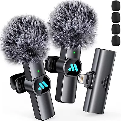 Leettus 2pcs Lavalier Wireless Microphone For IPhone IPad For Video Recording • $20