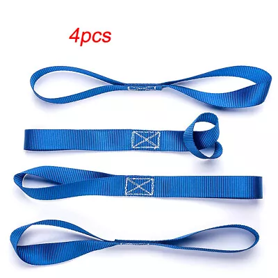 Motorcycle Tie Downs Hauling Belt Towing Ropes Straps Soft Loops Rope Band 4pcs • $6.83