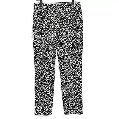 J.Crew Size 6 Slim Fit Straight Leg Pants Snowcat Animal Leopard Print NWT • $20