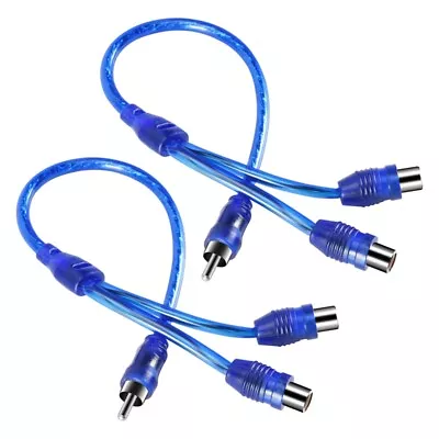 2x RCA Phono Y Splitter Lead Adapter Cable 1 Male To 2 Female Car Connector2024 • £4.91