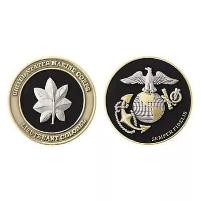 Usmc Marine Corps Lieutenant Colonel Black Gold Silver Ega 1.75   Challenge Coin • $36.99