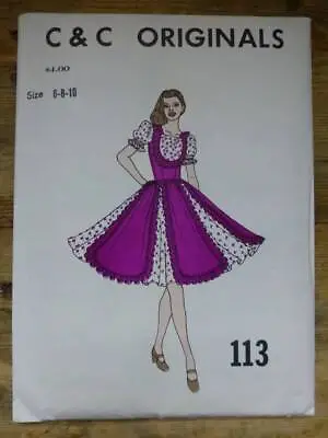 Vtg Uncut C&c Originals 113 Sz 6+8+10 Square Dance Dress-costume Sewing Pattern • £12.50