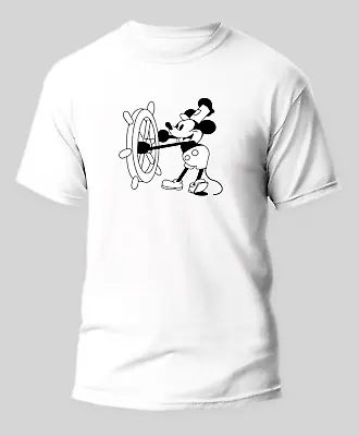 Steamboat Willie Vintage White 50/50 T-Shirt - Sizes S-XL • $14.99