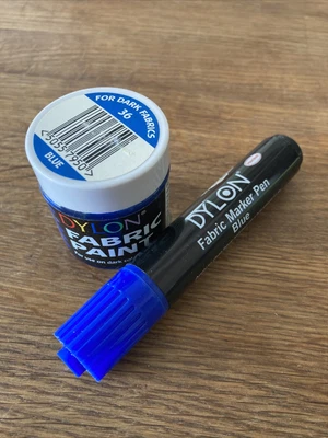 £0.99 • Buy Dylon Fabric Paint And Fabric Marker Pen Blue Brand New