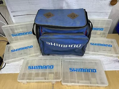 Vintage Shimano Tackle Carry Bag -includes Removable Utility Boxes / Carry Strap • $109.15