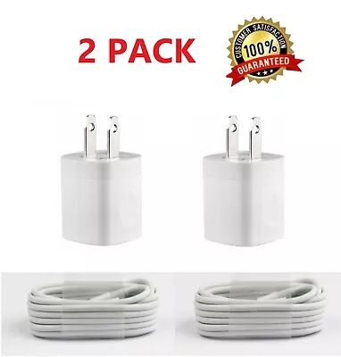 2PACK USB Home AC Wall Charger For IPhone X Xs MAX 8 7 6 5 5S Cable • $6.49