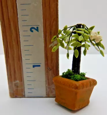 Dept 56 Seasons Bay Flowering Potted Tree White 2 Inches #53332 Old Stock Tiny • $13.40