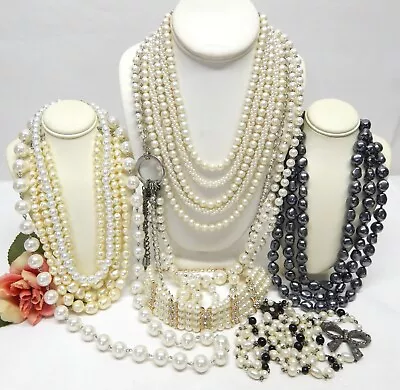 Vintage To Now Faux Pearl Bead Necklace Lot • $9.99