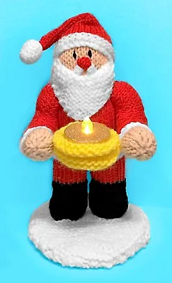 KNITTING PATTERN - Father Christmas Santa Tea Light Holder 20 Cms Tall • £3.25