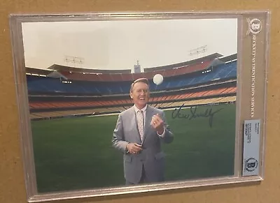 Vin Scully Signed Photo 8 X 10 Beckett Authentication Bas Slab Dodgers  10 Auto • $799.99