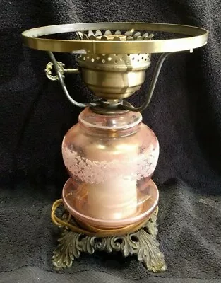 L & L WMC 1973 Lamp Clear Pink Etched Glass Base No Shade • $19.99