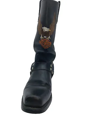 Harley Davidson Harness Riding Moto Boot Black Leather Men Sz 7.5D ONLY 1 BOOT • $24.95