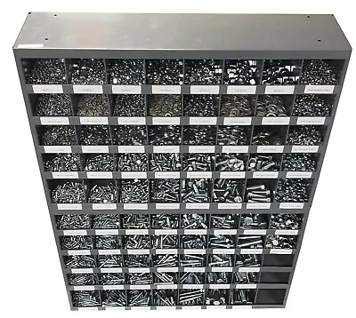 5170 Pc Grade 5 Coarse Thread Bolt Nut & Washer Assortment W/ 2 Metal Bolt Bins • $930