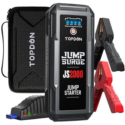 $104 • Buy TOPDON JS2000 Portable Car Jump Starter 12V Car Battery Tester Power Bank