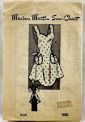 1950s Marian Martin Sewing Pattern 9129 Womens Full Apron Size Medium Vntg 15355 • $35