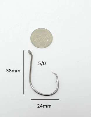 $9.95 • Buy 100 5/0 Sport Circle Fishing Hooks Chemically Sharpened Octopus Circle Hook