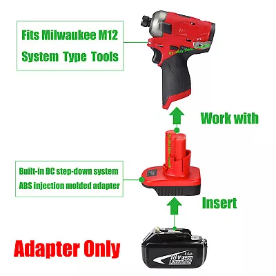 1 Adapter Fits Milwaukee M12 Type Tools To Makita 18v BL1850B LXT Li-ion Battery • $14.99