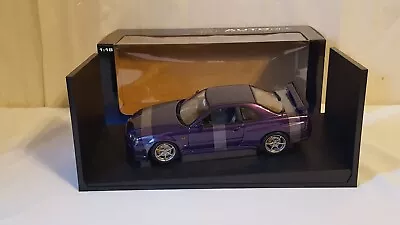 Auto Art 1/18 Scale 1999 Nissan Skyline R34 Gtr Midnight Purple #77304 !! Nice • $249.99