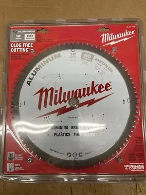 $99.99 • Buy Milwaukee 48-40-4365 12  80T Aluminum Cutting Circular Saw Blade (1  Arbor)