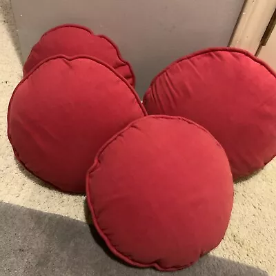 Vtg Mid Century 4 Round Pink Magenta Throw Pillows  • $24