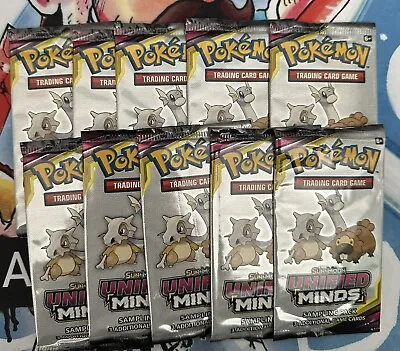 Pokemon S&M Unified Minds SAMPLE / Booster Pack - 3 Cards / Pack - Set Of 10 • $18.25