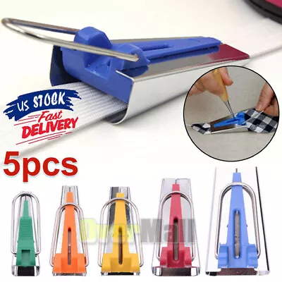 $9.85 • Buy Fabric Bias Binding Tape Maker Kit Binder Foot For Sewing&Quilting Diy Tool Kit