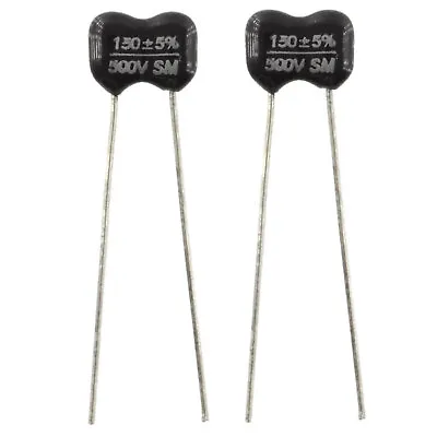 Black Silver Mica Capacitor 150pf @ 500VDC 2 Pieces 5% Radial Cap • $6.99