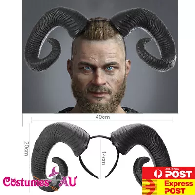 Twisted Bull Ram Goat Aries Beast Horns Demon Devil Costume Headpiece Headband • $17.09