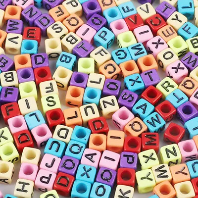 50pcs6mm Acrylic Letter Spacer Beads For Jewelry Making DIY Necklace Bracelets F • $0.52