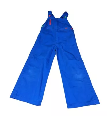 Vintage Izod Lacoste Overalls Blue W Red Alligator Kids 11.25”x33” Lightweight • $19.95