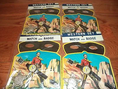 $59.99 • Buy Old 1950's WESTERN Toy SET - Watch Badge & Lone Ranger Style Mask
