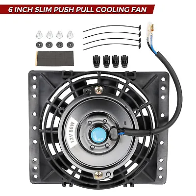 6'' Inch Slim Push Pull Electric Radiator Cooling Fan 650CFM Mount Kit Universal • $24.99