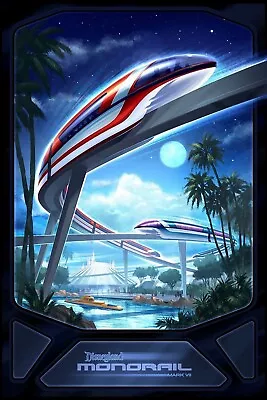 Free Same Day Shipping Disneyland Monorail Modern Borderless 11x17 Poster • $13.99